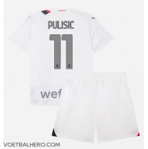 AC Milan Christian Pulisic #11 Uit tenue Kids 2023-24 Korte Mouwen (+ broek)