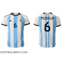 Argentinië German Pezzella #6 Thuis tenue WK 2022 Korte Mouwen