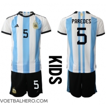 Argentinië Leandro Paredes #5 Thuis tenue Kids WK 2022 Korte Mouwen (+ broek)