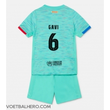 Barcelona Paez Gavi #6 Derde tenue Kids 2023-24 Korte Mouwen (+ broek)