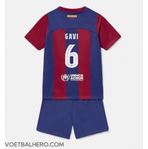 Barcelona Paez Gavi #6 Thuis tenue Kids 2023-24 Korte Mouwen (+ broek)