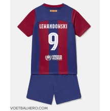 Barcelona Robert Lewandowski #9 Thuis tenue Kids 2023-24 Korte Mouwen (+ broek)