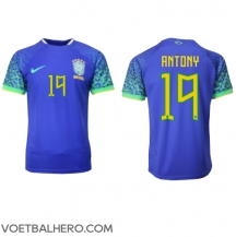 Brazilië Antony #19 Uit tenue WK 2022 Korte Mouwen