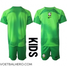 Brazilië Keeper Uit tenue Kids WK 2022 Korte Mouwen (+ broek)