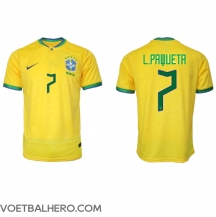 Brazilië Lucas Paqueta #7 Thuis tenue WK 2022 Korte Mouwen