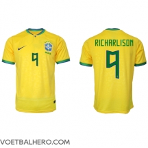 Brazilië Richarlison #9 Thuis tenue WK 2022 Korte Mouwen