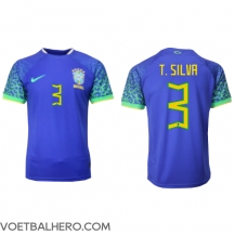 Brazilië Thiago Silva #3 Uit tenue WK 2022 Korte Mouwen