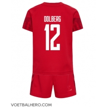 Denemarken Kasper Dolberg #12 Thuis tenue Kids WK 2022 Korte Mouwen (+ broek)