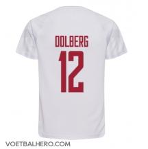 Denemarken Kasper Dolberg #12 Uit tenue WK 2022 Korte Mouwen