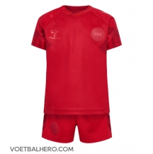 Denemarken Thuis tenue Kids WK 2022 Korte Mouwen (+ broek)