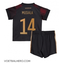 Duitsland Jamal Musiala #14 Uit tenue Kids WK 2022 Korte Mouwen (+ broek)
