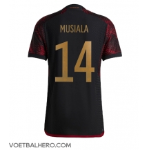 Duitsland Jamal Musiala #14 Uit tenue WK 2022 Korte Mouwen