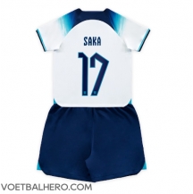 Engeland Bukayo Saka #17 Thuis tenue Kids WK 2022 Korte Mouwen (+ broek)