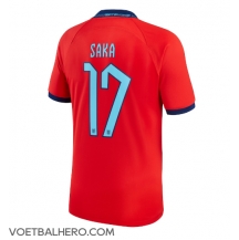 Engeland Bukayo Saka #17 Uit tenue WK 2022 Korte Mouwen