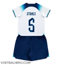 Engeland John Stones #5 Thuis tenue Kids WK 2022 Korte Mouwen (+ broek)