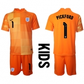 Engeland Jordan Pickford #1 Keeper Uit tenue Kids WK 2022 Korte Mouwen (+ broek)