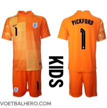 Engeland Jordan Pickford #1 Keeper Uit tenue Kids WK 2022 Korte Mouwen (+ broek)