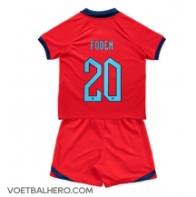 Engeland Phil Foden #20 Uit tenue Kids WK 2022 Korte Mouwen (+ broek)