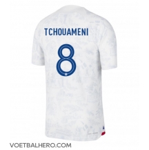 Frankrijk Aurelien Tchouameni #8 Uit tenue WK 2022 Korte Mouwen