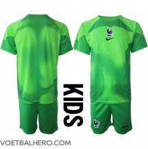 Frankrijk Keeper Uit tenue Kids WK 2022 Korte Mouwen (+ broek)