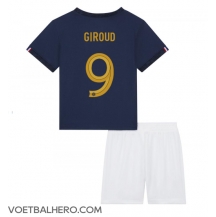 Frankrijk Olivier Giroud #9 Thuis tenue Kids WK 2022 Korte Mouwen (+ broek)