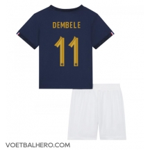 Frankrijk Ousmane Dembele #11 Thuis tenue Kids WK 2022 Korte Mouwen (+ broek)