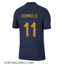 Frankrijk Ousmane Dembele #11 Thuis tenue WK 2022 Korte Mouwen