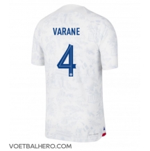 Frankrijk Raphael Varane #4 Uit tenue WK 2022 Korte Mouwen