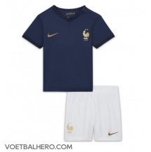 Frankrijk Thuis tenue Kids WK 2022 Korte Mouwen (+ broek)