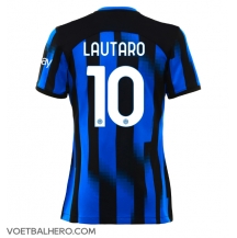 Inter Milan Lautaro Martinez #10 Thuis tenue Dames 2023-24 Korte Mouwen