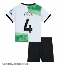 Liverpool Virgil van Dijk #4 Uit tenue Kids 2023-24 Korte Mouwen (+ broek)
