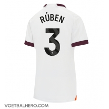 Manchester City Ruben Dias #3 Uit tenue Dames 2023-24 Korte Mouwen