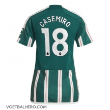 Manchester United Casemiro #18 Uit tenue Dames 2023-24 Korte Mouwen