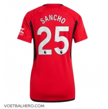 Manchester United Jadon Sancho #25 Thuis tenue Dames 2023-24 Korte Mouwen
