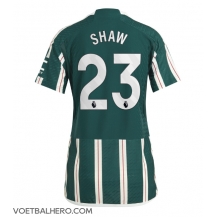 Manchester United Luke Shaw #23 Uit tenue Dames 2023-24 Korte Mouwen