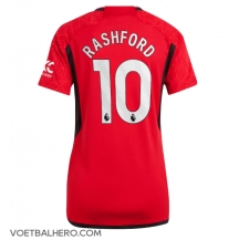 Manchester United Marcus Rashford #10 Thuis tenue Dames 2023-24 Korte Mouwen