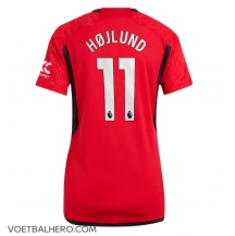Manchester United Rasmus Hojlund #11 Thuis tenue Dames 2023-24 Korte Mouwen