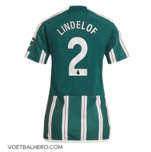 Manchester United Victor Lindelof #2 Uit tenue Dames 2023-24 Korte Mouwen