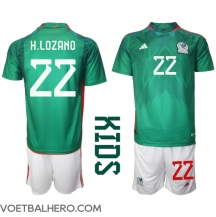 Mexico Hirving Lozano #22 Thuis tenue Kids WK 2022 Korte Mouwen (+ broek)