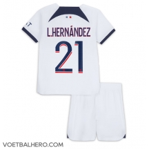 Paris Saint-Germain Lucas Hernandez #21 Uit tenue Kids 2023-24 Korte Mouwen (+ broek)