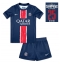 Paris Saint-Germain Thuis tenue Kids 2024-25 UCL Champions Korte Mouwen (+ broek)