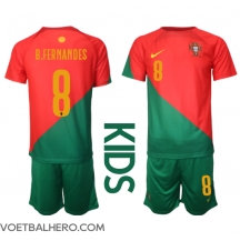 Portugal Bruno Fernandes #8 Thuis tenue Kids WK 2022 Korte Mouwen (+ broek)