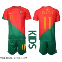 Portugal Joao Felix #11 Thuis tenue Kids WK 2022 Korte Mouwen (+ broek)