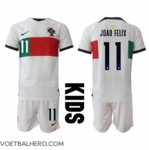 Portugal Joao Felix #11 Uit tenue Kids WK 2022 Korte Mouwen (+ broek)