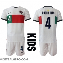 Portugal Ruben Dias #4 Uit tenue Kids WK 2022 Korte Mouwen (+ broek)