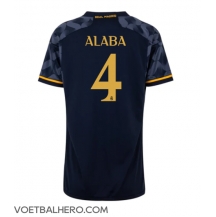 Real Madrid David Alaba #4 Uit tenue Dames 2023-24 Korte Mouwen