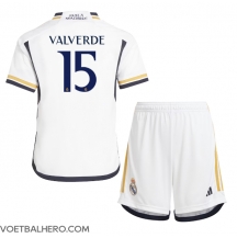 Real Madrid Federico Valverde #15 Thuis tenue Kids 2023-24 Korte Mouwen (+ broek)