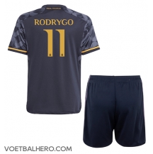 Real Madrid Rodrygo Goes #11 Uit tenue Kids 2023-24 Korte Mouwen (+ broek)