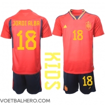 Spanje Jordi Alba #18 Thuis tenue Kids WK 2022 Korte Mouwen (+ broek)