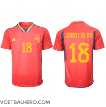 Spanje Jordi Alba #18 Thuis tenue WK 2022 Korte Mouwen